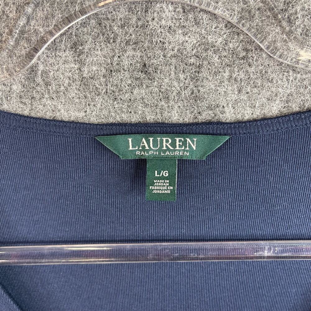Lauren Ralph Lauren Womens Pullover T-Shirt V-Neck Size Large - Picture 4 of 10